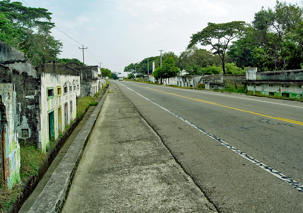 Highway that goes through the destroyed town of Amero