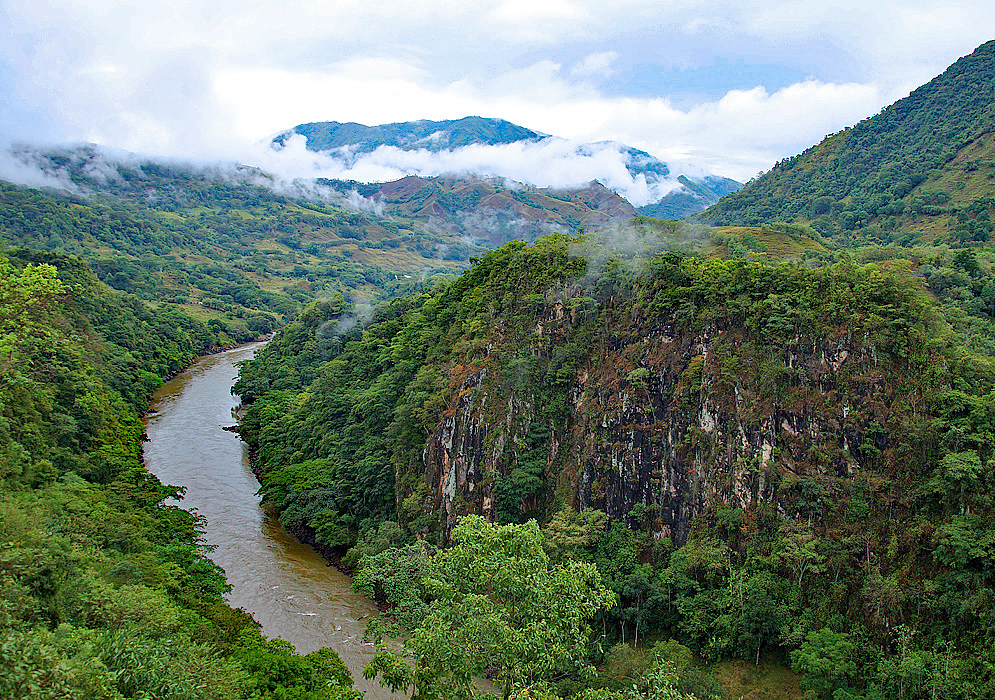 Antioquia and its landscape with a small creek