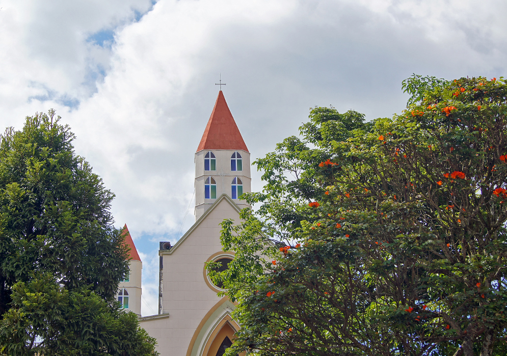 A church at the plaza in Apia