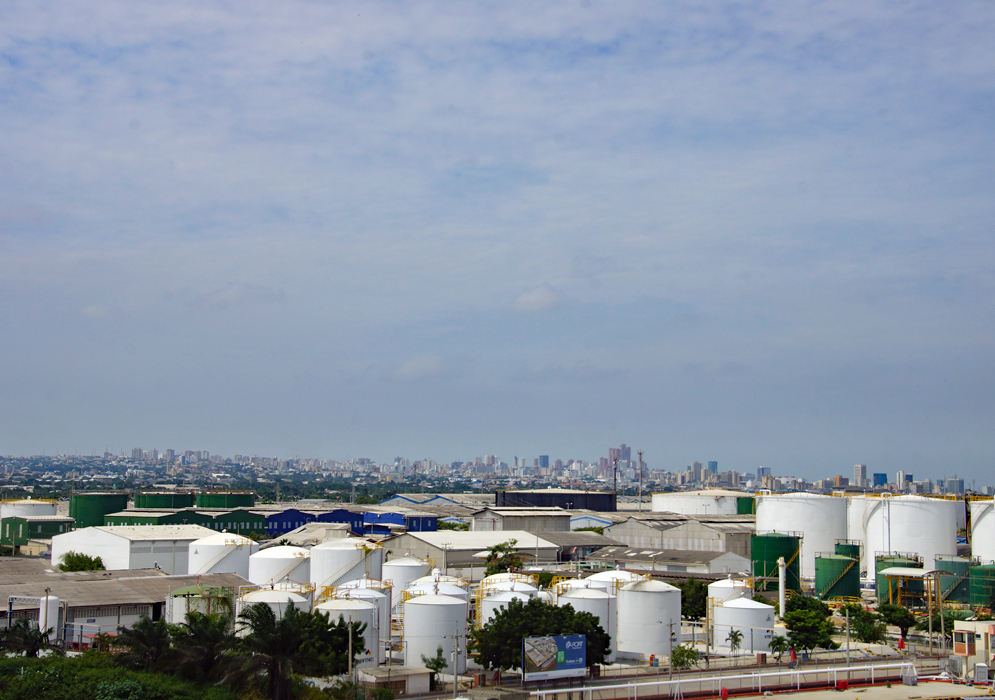 Barranquilla vista from the river port