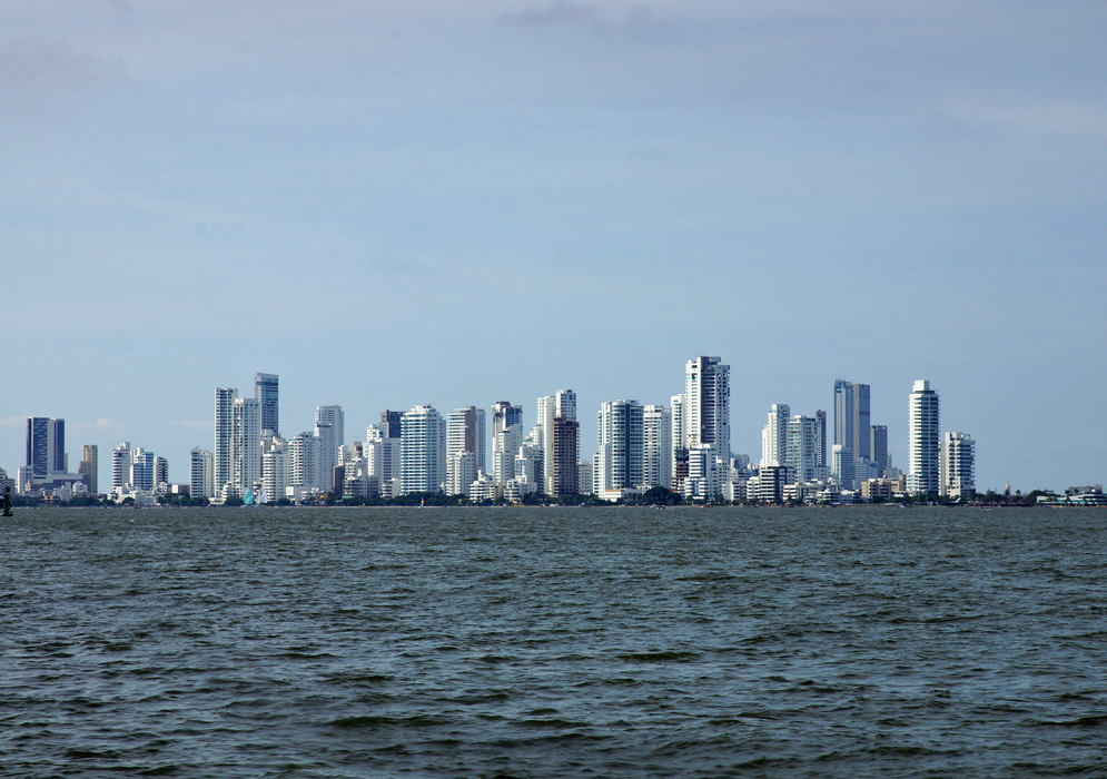 Bocagrande high-rises from across the bay