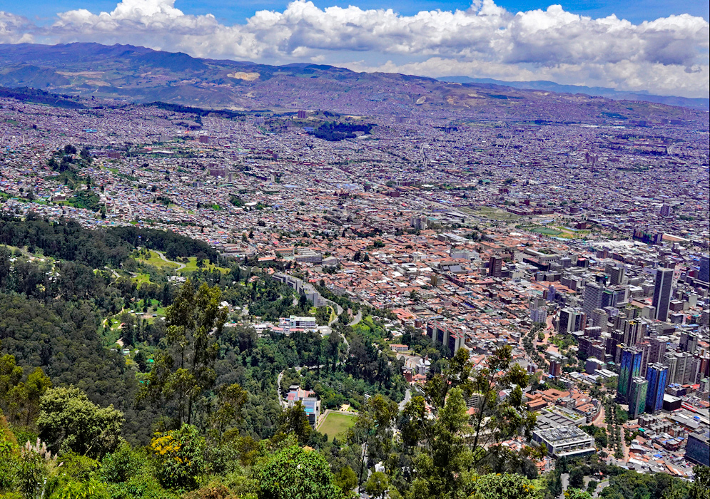 Bogota along the edge of greenscape