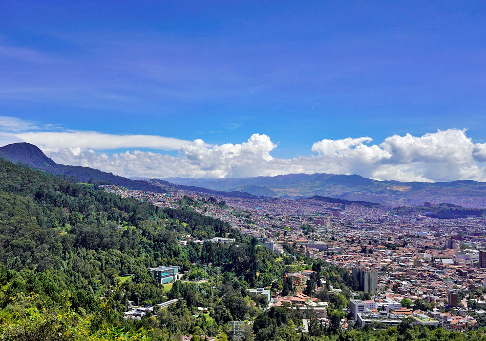 Bogota streaching up the mountain