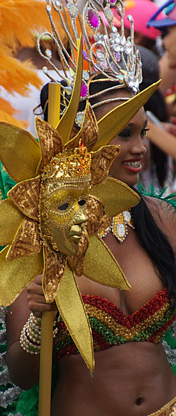 Colombian woman celebrating the Barranquilla carnival