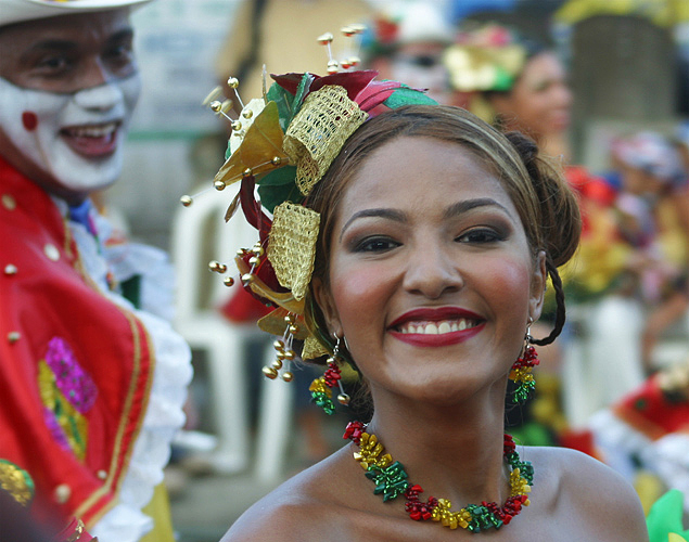 Carnival of Barranquilla woman proudly smiling