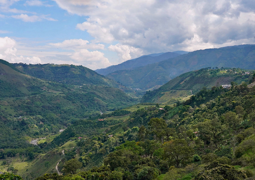 Cauca Green Andes Valley Green Andean slopes surround a broad valley in the department of Cauca