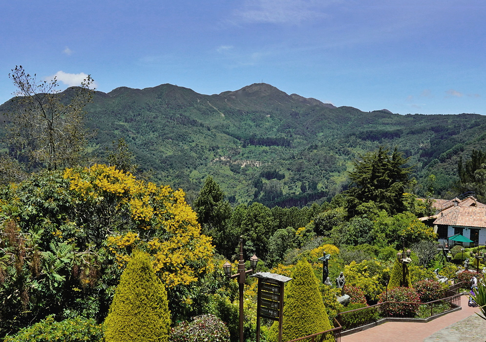 Cerro de Monserrate in the Colombian Andes Cerro de Monserrate rising above the green Andes east of Bogotá