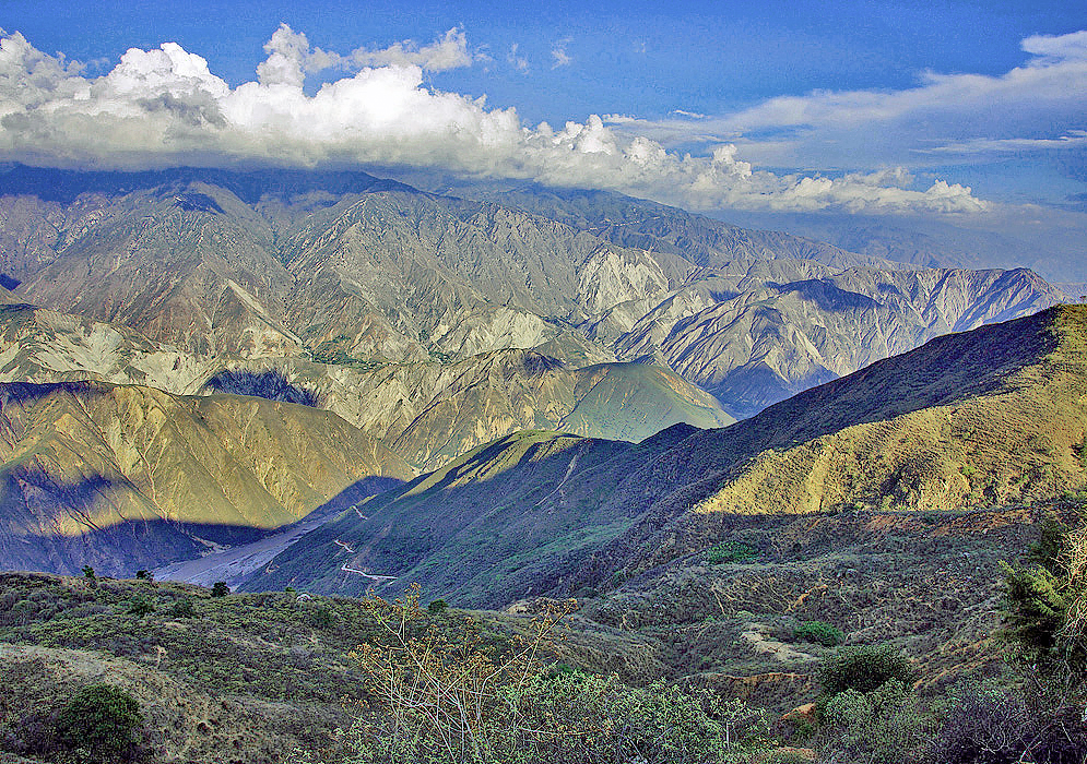 Chicamocha mountains in a cloudy day