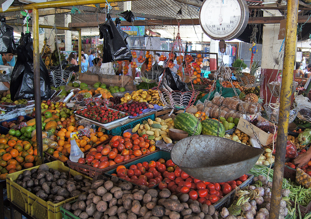 The marketplace in Guaduas, Colombia