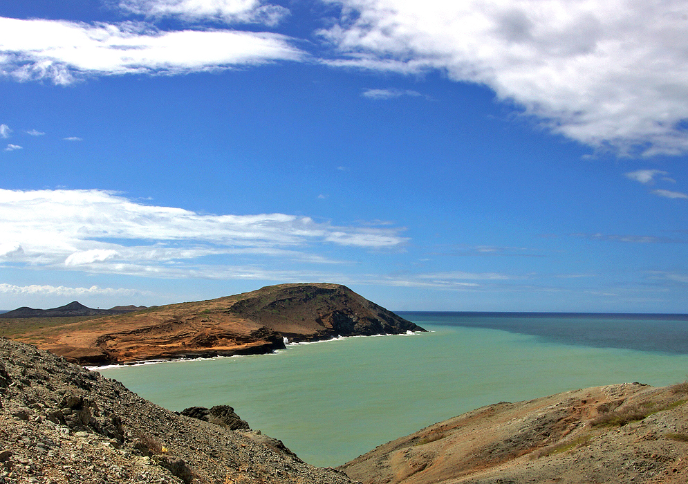 Guajira vista of Cabo de la Vela and different colored rocks