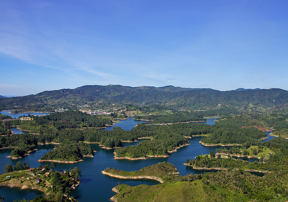 Guatape's landscape and a small view to the lake