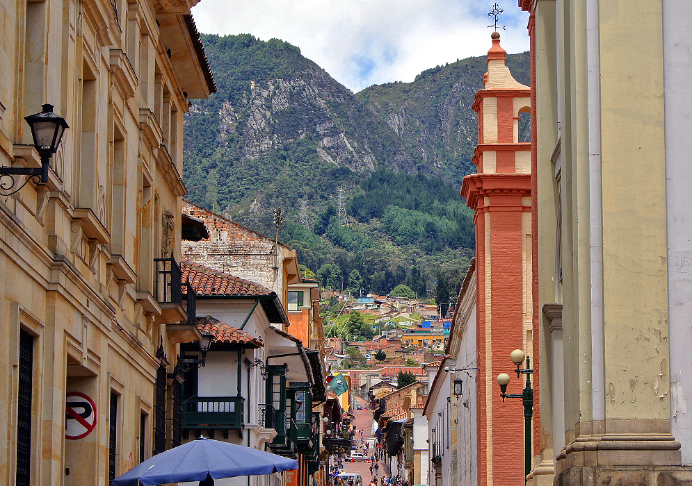 A typical buildings in the La Candelaria district of Bogotá