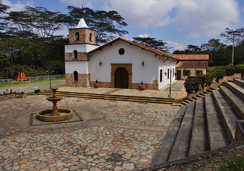 Rural church and courtyard
