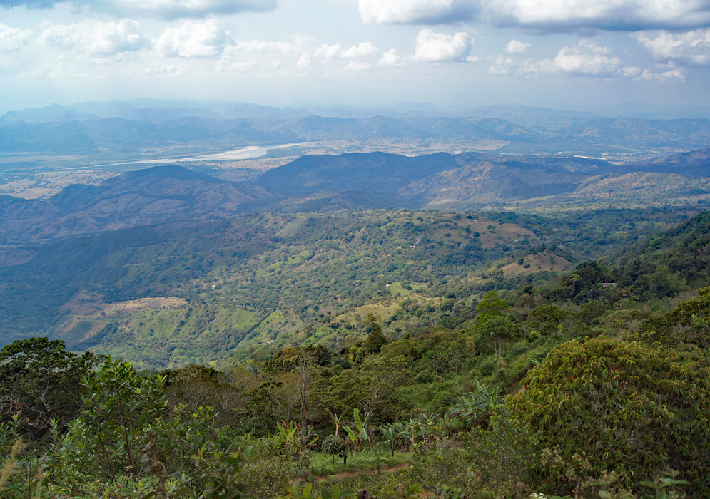 Magdalena River Valley looking northwest from the Andes central mountain range