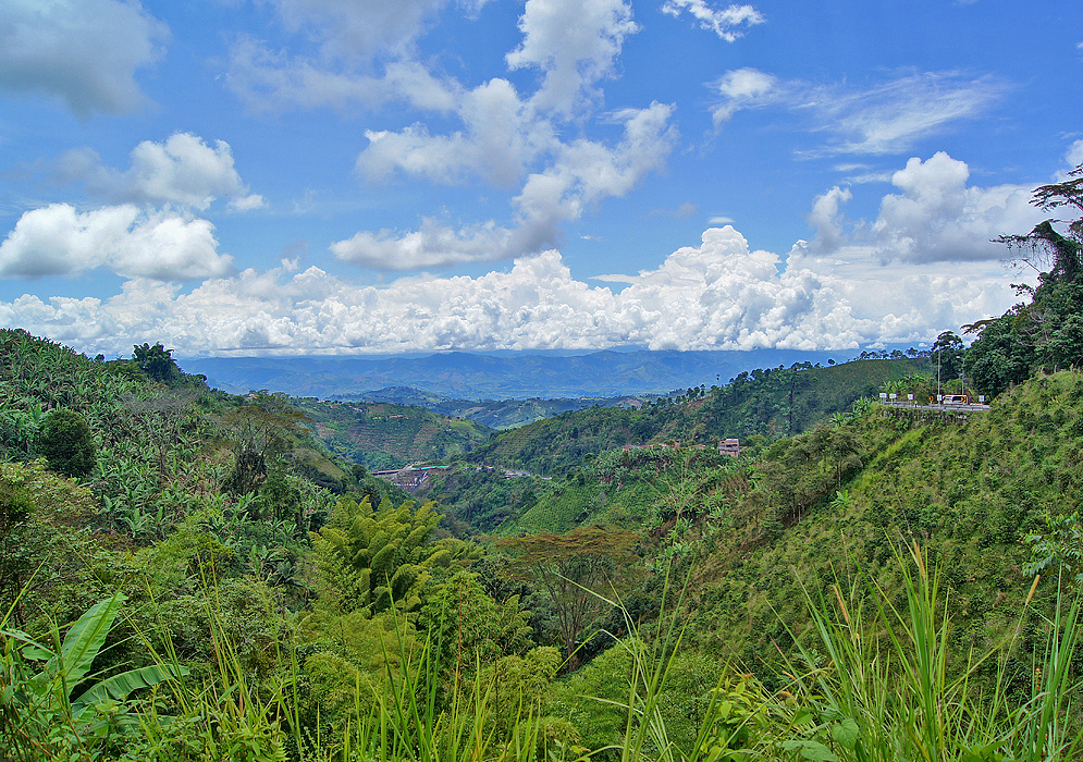 Mountains and countryside west of Manizales