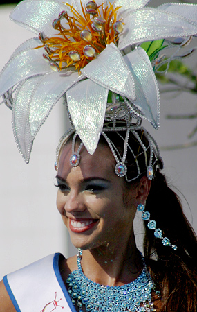 Carnival woman in blue costume