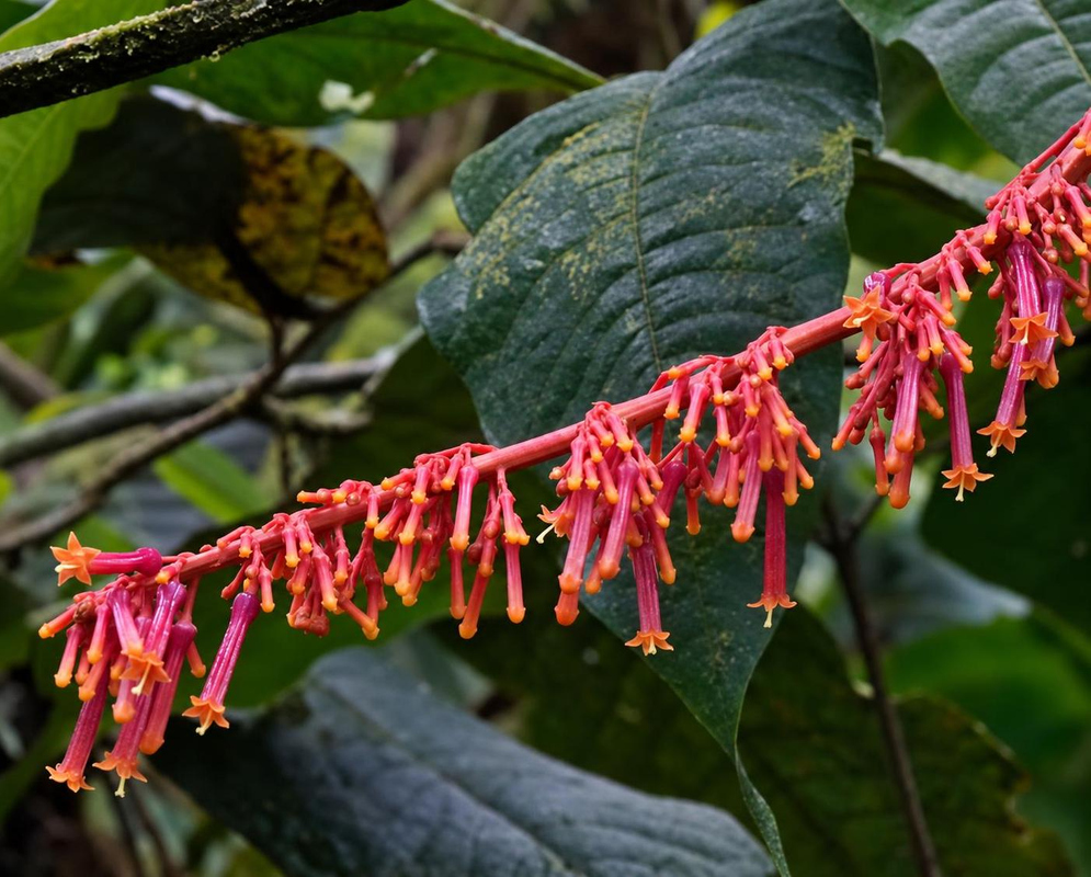 Palicourea hospitalis Flower Details Palicourea hospitalis has pink tubular flowers on arching stem