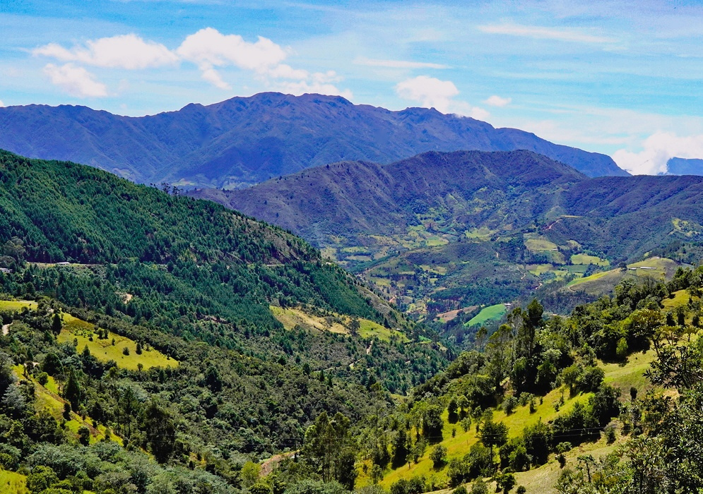 Pamplona Mountain Valleys Layered green mountain valleys and cultivated slopes surrounding Pamplona, Colombia