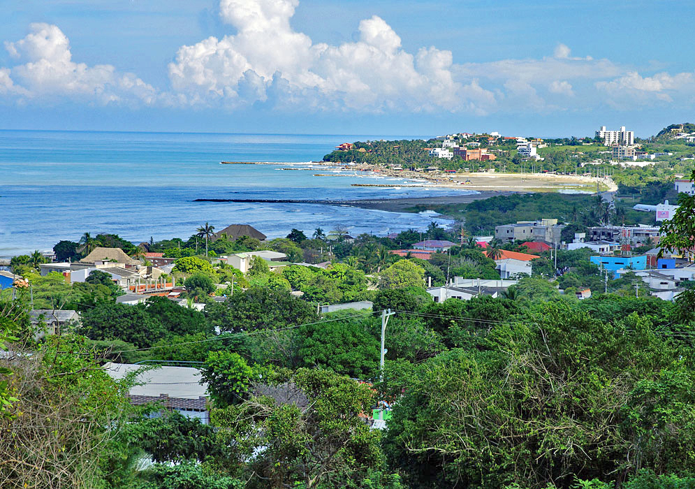 View of Puerto Colombia's seashore from a hill