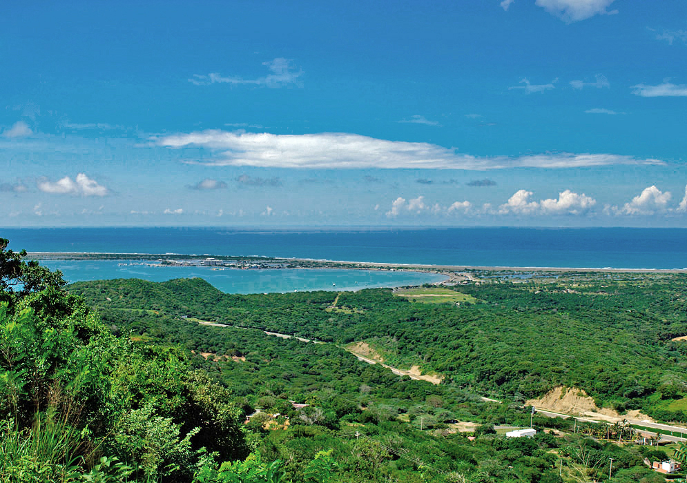 Puerto Velero seen from the distance from a higher position
