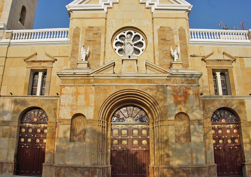 The front entrance of the Riohacha cathedral