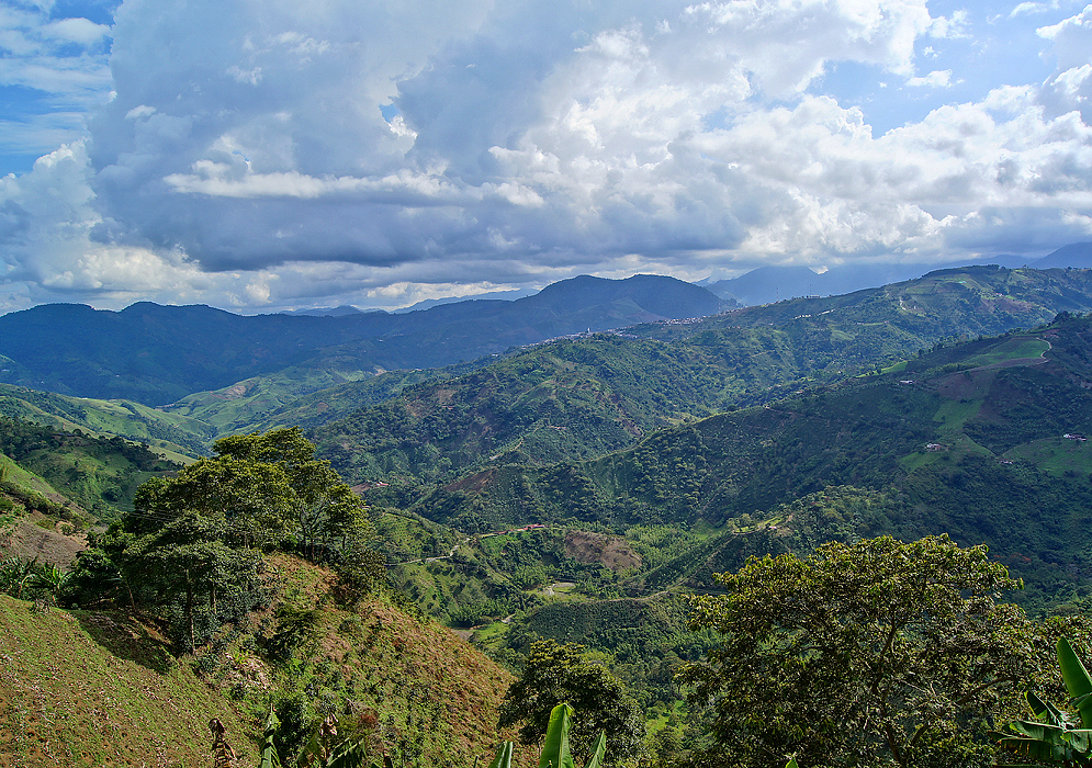 Looking south towards Santuario, Colombia and the Andes Mountains