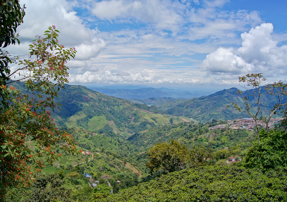Looking south towards the Cauca Valley from Santuario, Colombia