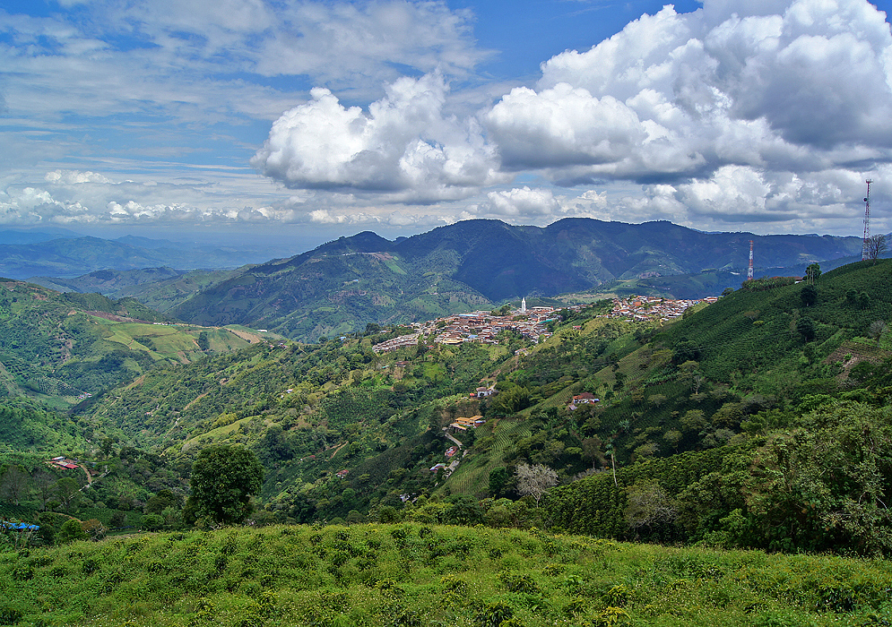 Looking south towards Santuario, Colombia