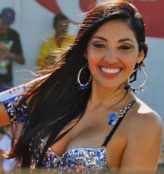 Attractive Caribbean Carnival Woman with a big smile