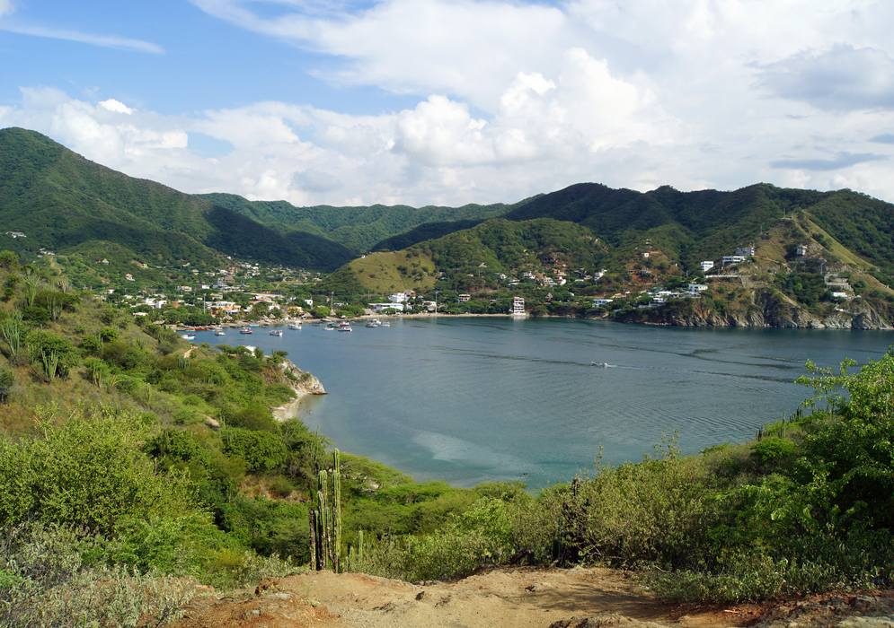 Village of Taganga and surrunding mountains and cove