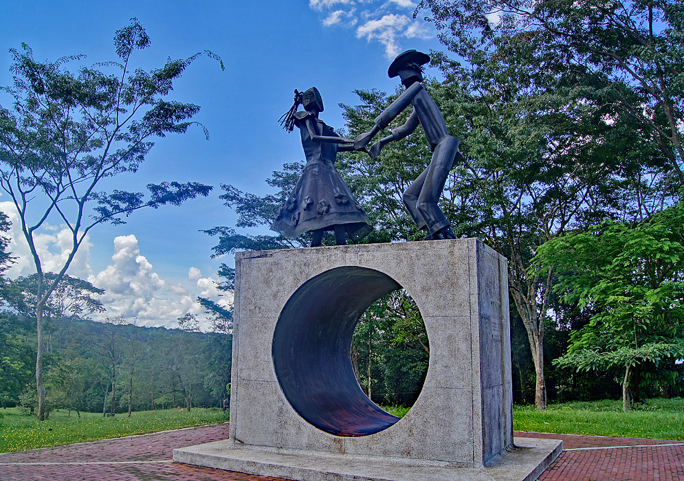 A statue on the outskirts Villavicencio as you exit the last tunnel from Bogotá to Villavicencio